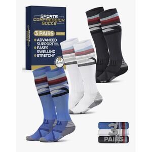 Pembrook XXL Compression Socks, 3 Pairs